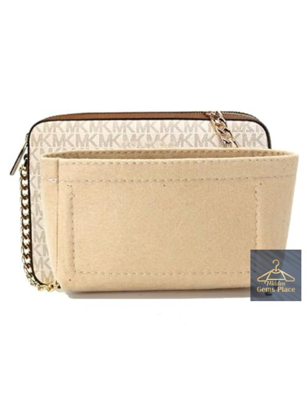 Suede Felt Bag Organizer Insert Crossbody Tote 5 Compartments Lightweight